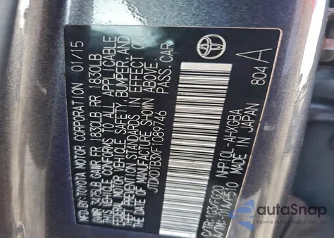 2015 Toyota Prius C from USA, damaged, VIN JTDKDTB3XF1089746